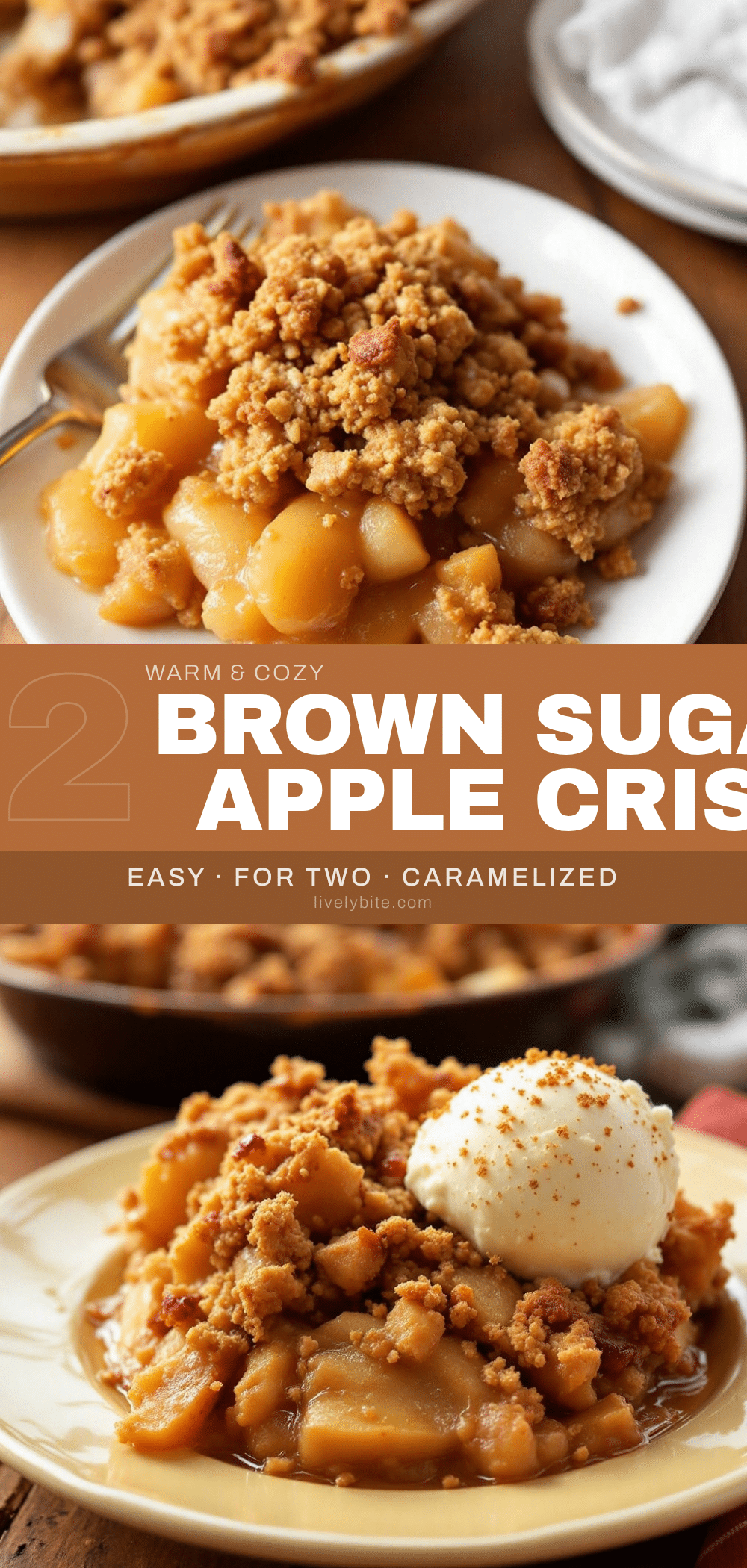brown sugar apple crisp for two recipe