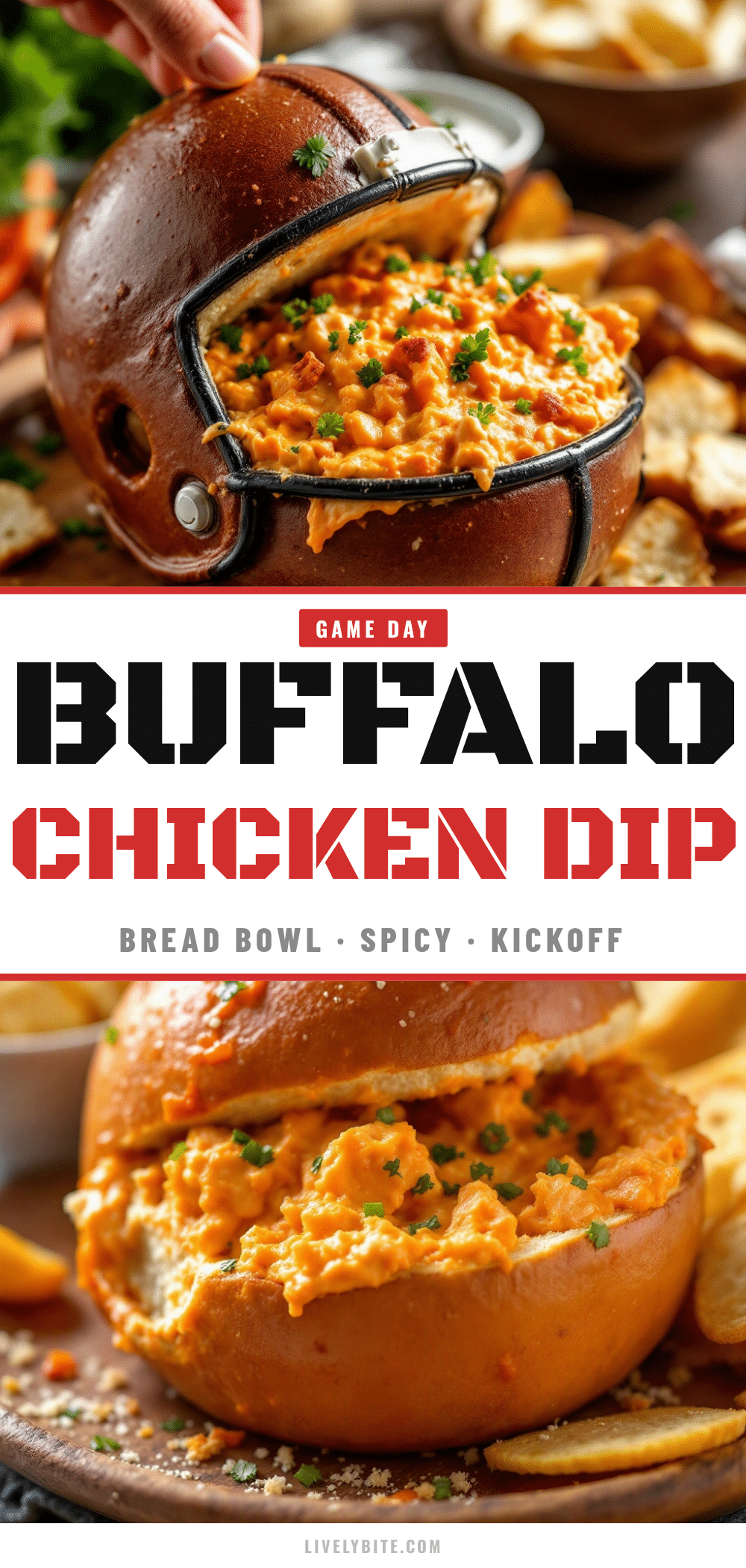 buffalo chicken dip bread bowl recipe