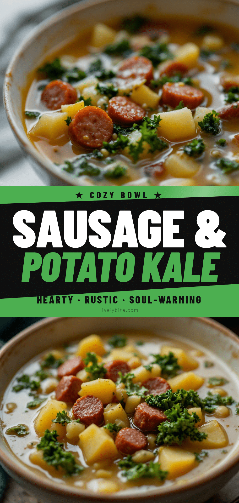 cozy sausage potato kale soup recipe