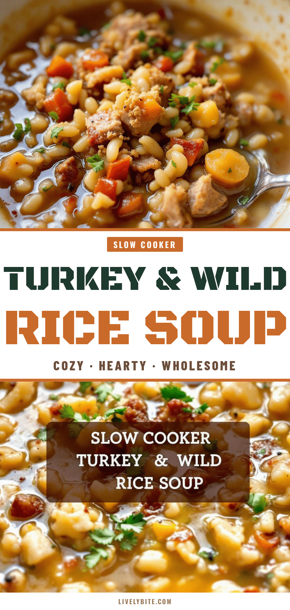 Cozy Slow Cooker Turkey and Wild Rice Soup recipe