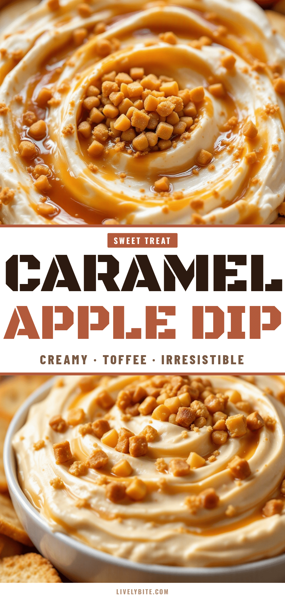 creamy caramel apple dip with toffee bits recipe