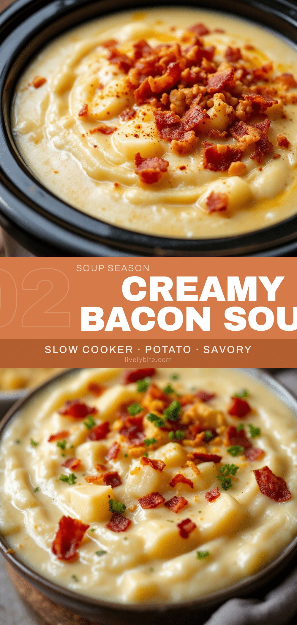 creamy crockpot potato soup with bacon recipe