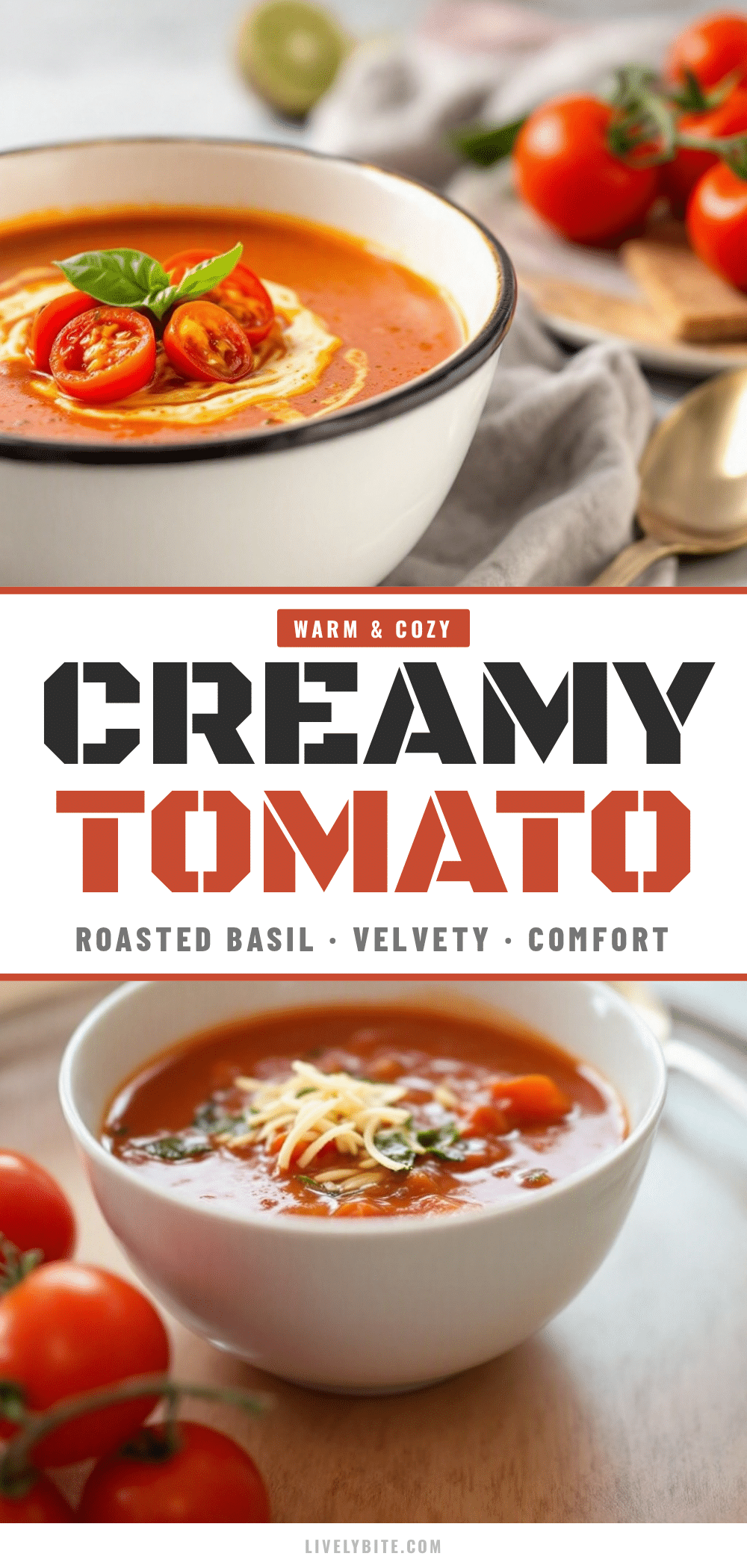 creamy roasted tomato basil soup recipe