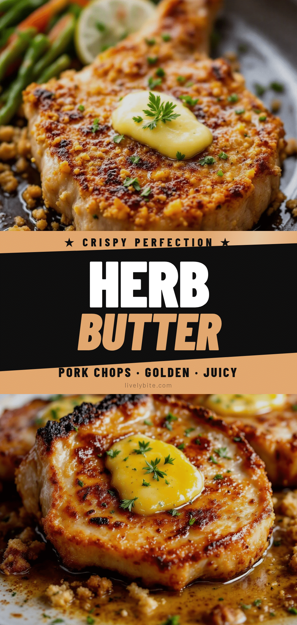 crispy baked pork chops with herb butter recipe