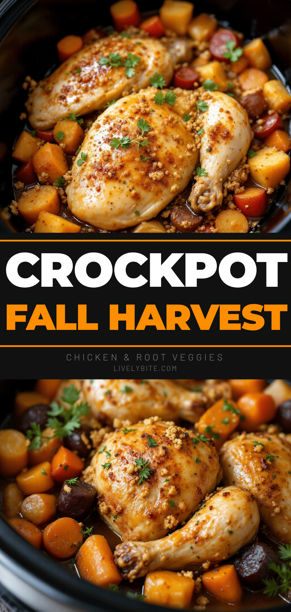 crockpot fall harvest chicken with root vegetables recipe