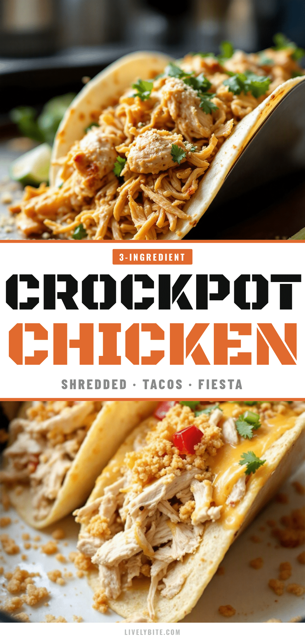 easy 3-ingredient crockpot chicken tacos recipe