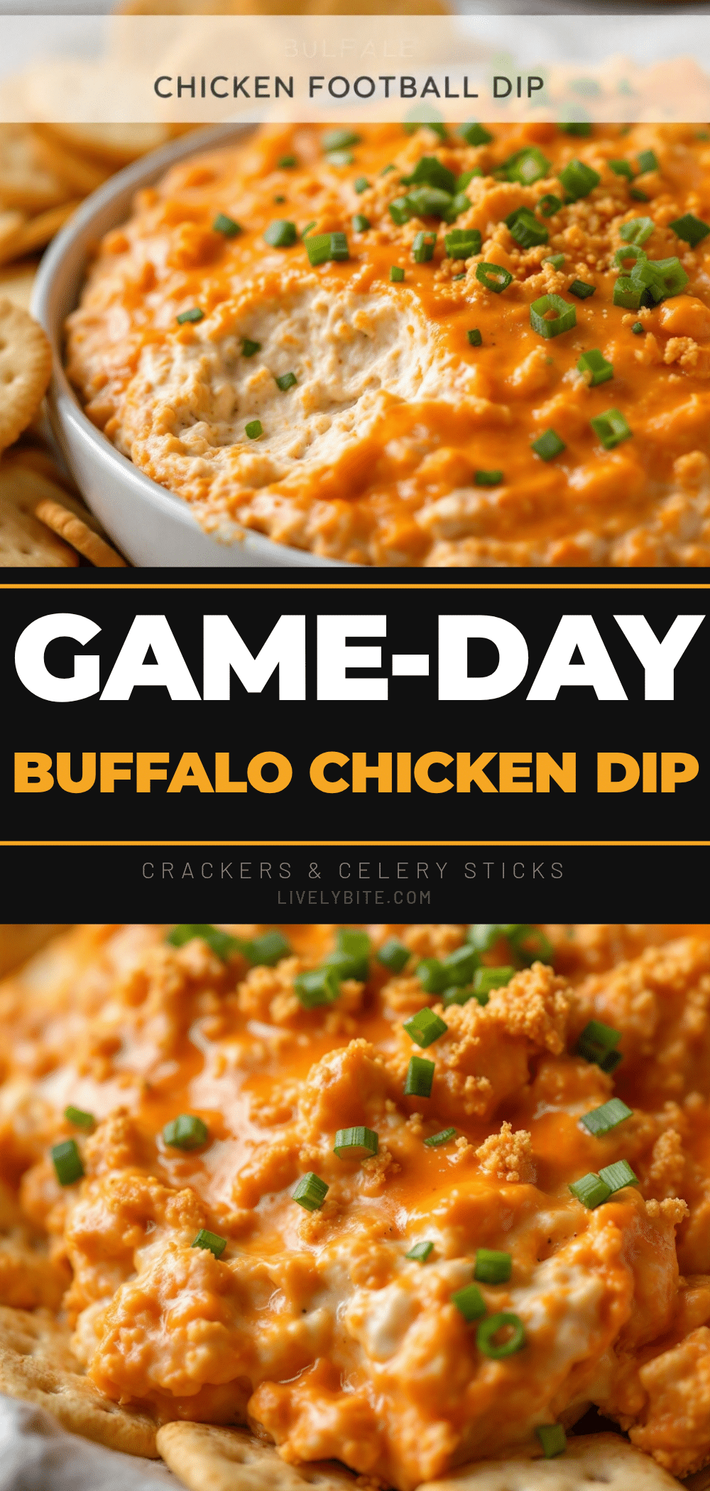 easy buffalo chicken football dip recipe