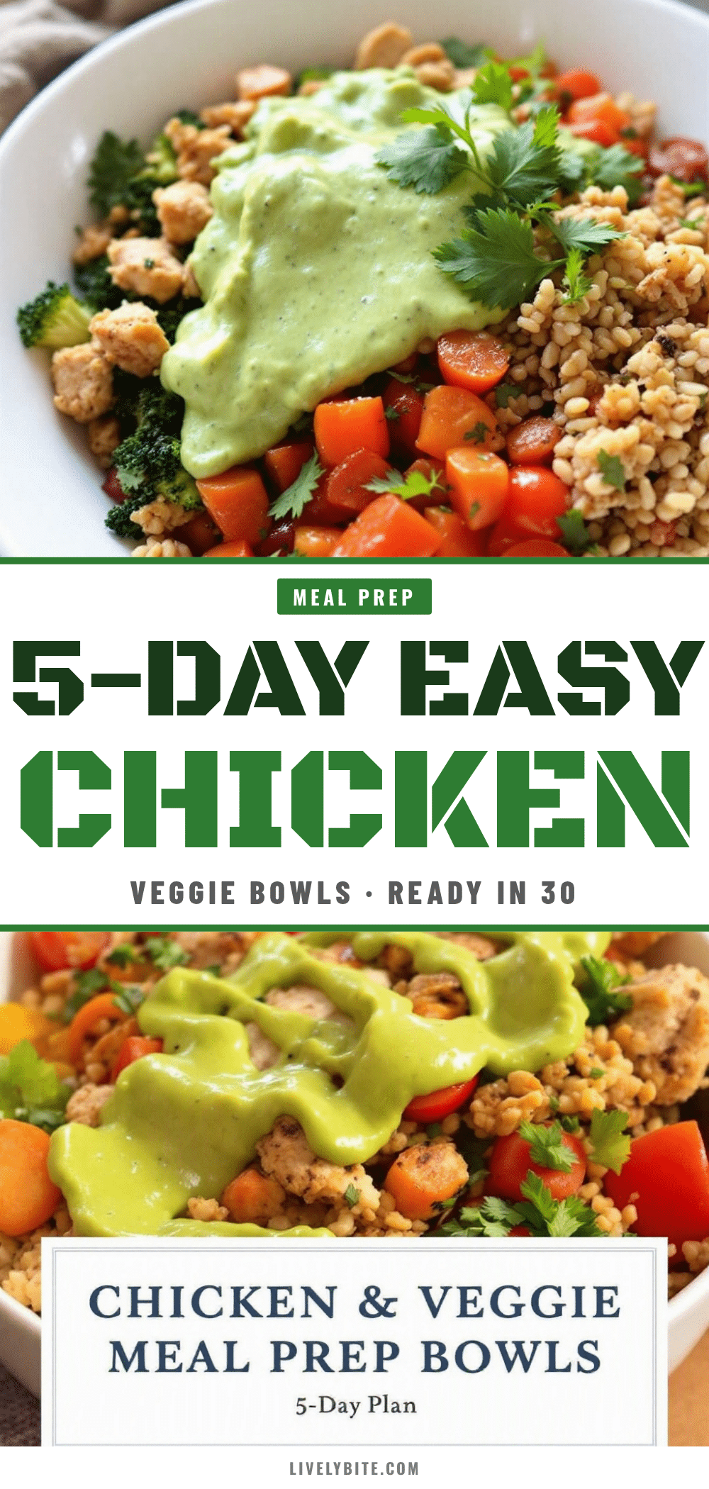 easy chicken and veggie meal prep bowls recipe