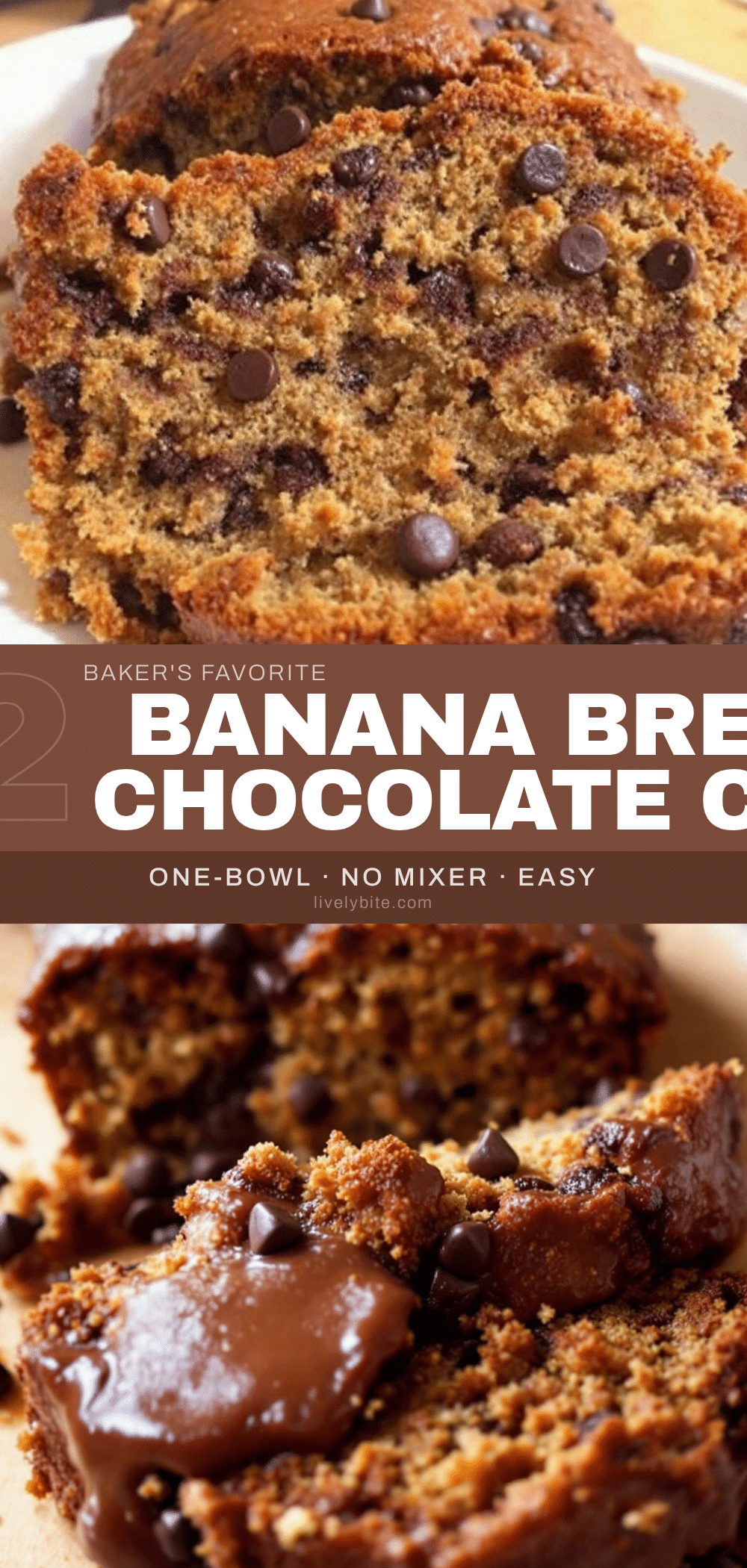 easy one-bowl banana bread with chocolate chips recipe