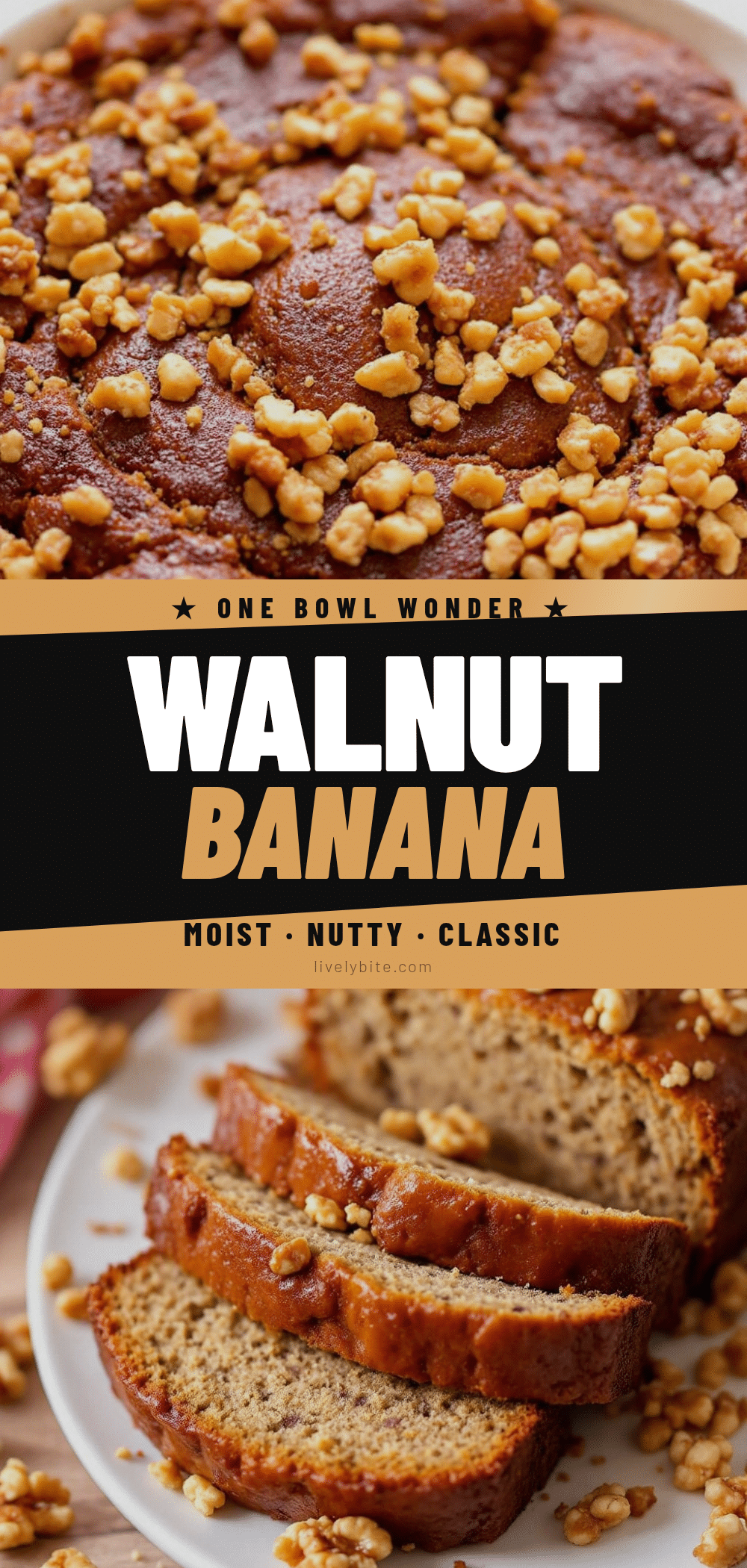 easy one bowl banana bread with walnuts recipe