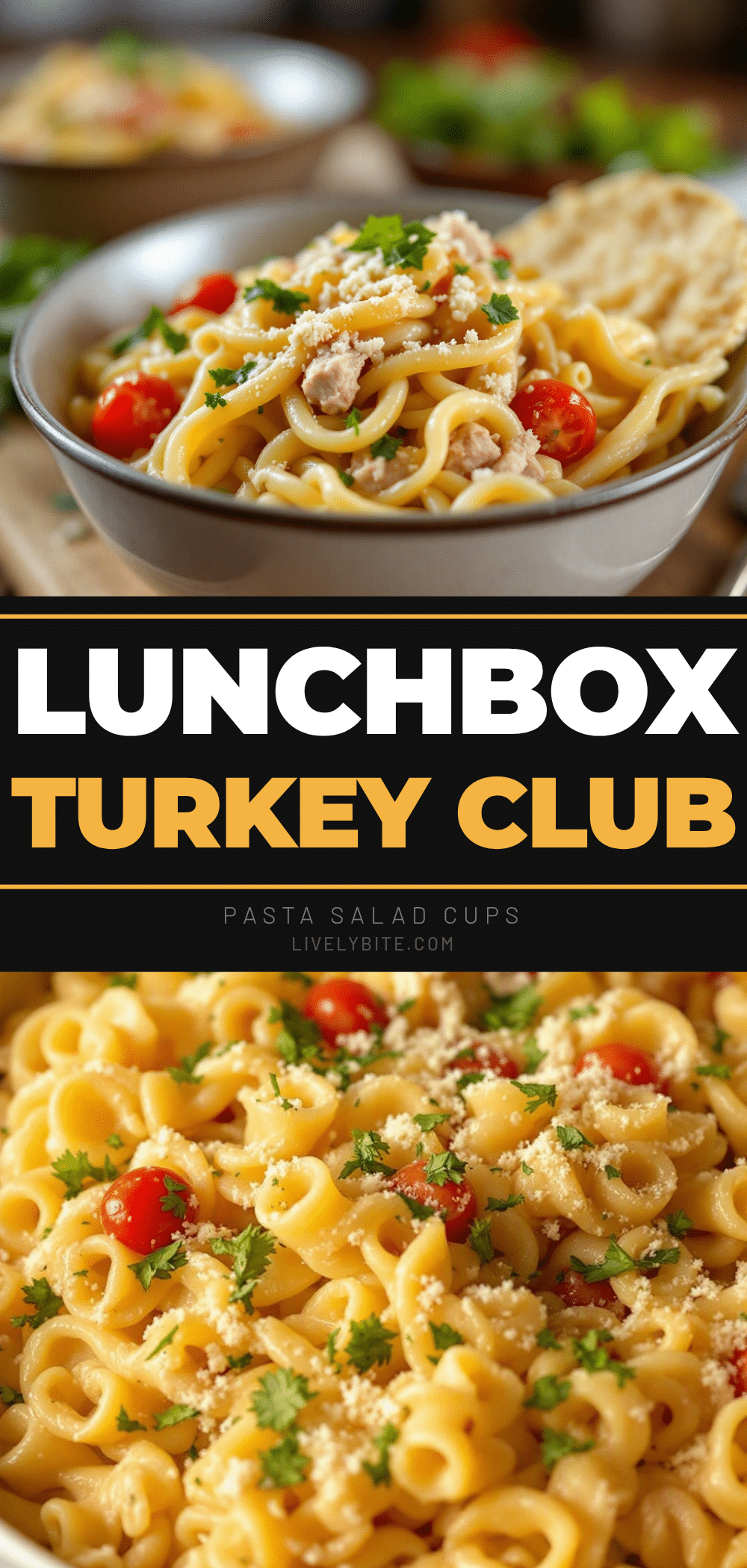 Easy Turkey Club Pasta Salad Lunchbox Cups recipe