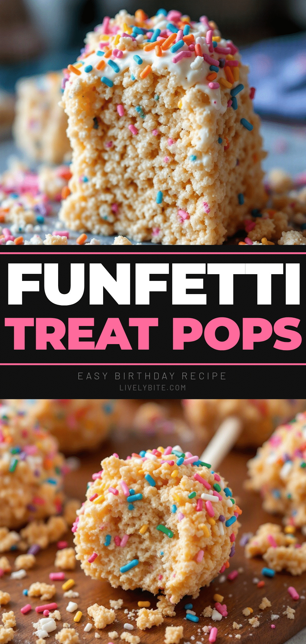 funfetti rice krispie birthday pops recipe