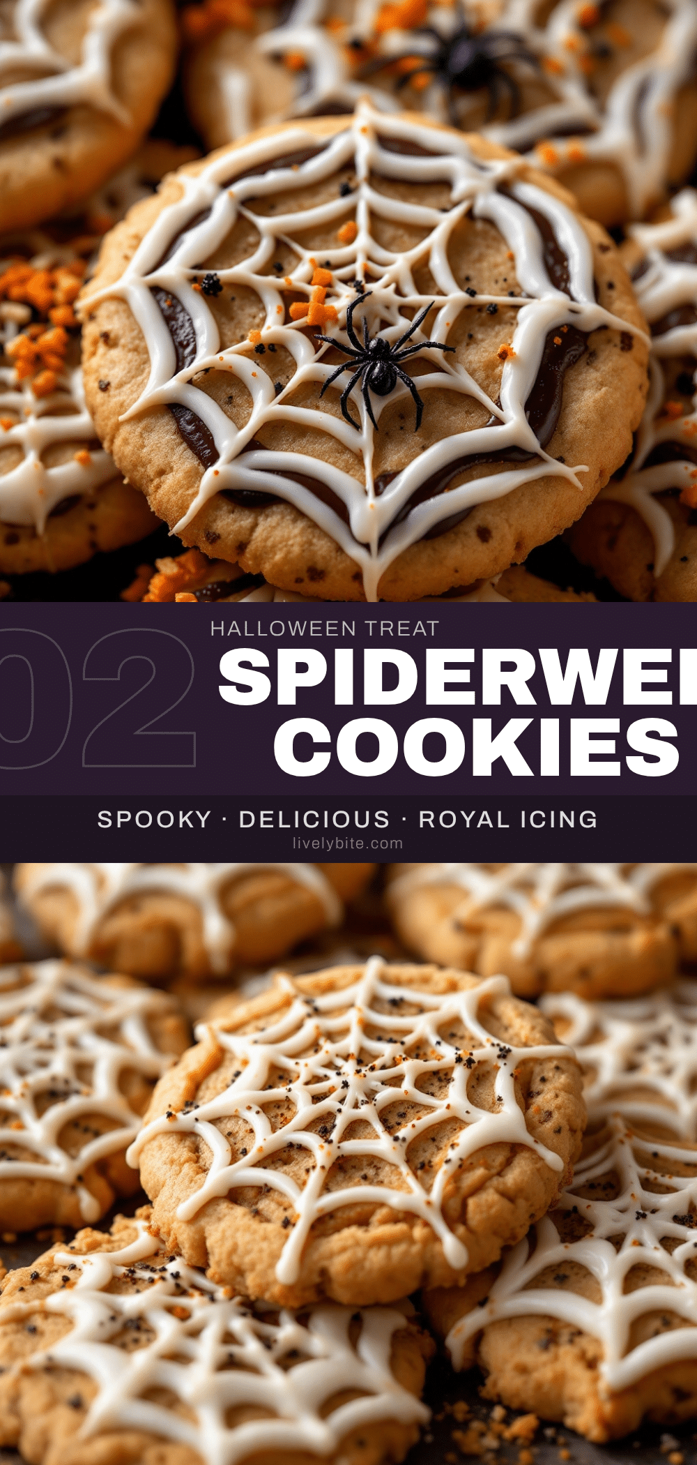 Halloween sugar cookies with spiderweb icing recipe