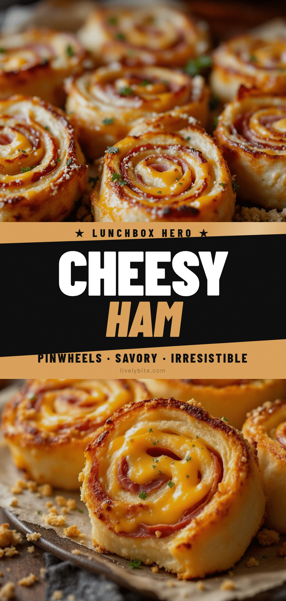 ham and cheese lunchbox pinwheels recipe