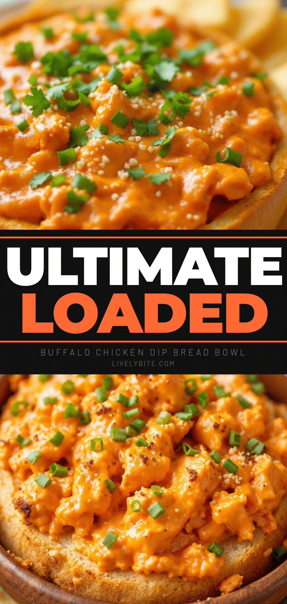 loaded buffalo chicken dip bread bowl recipe