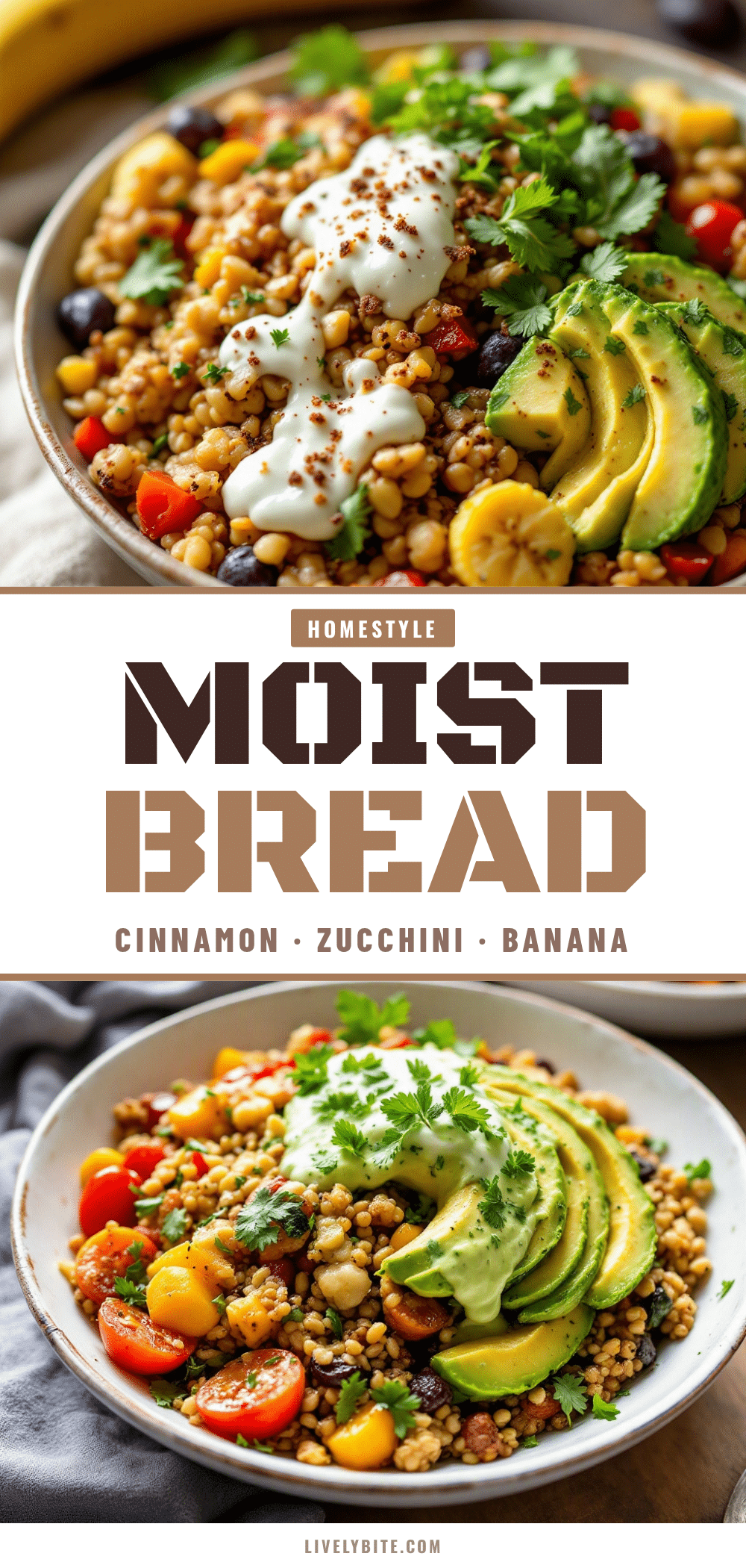 moist cinnamon zucchini banana bread recipe