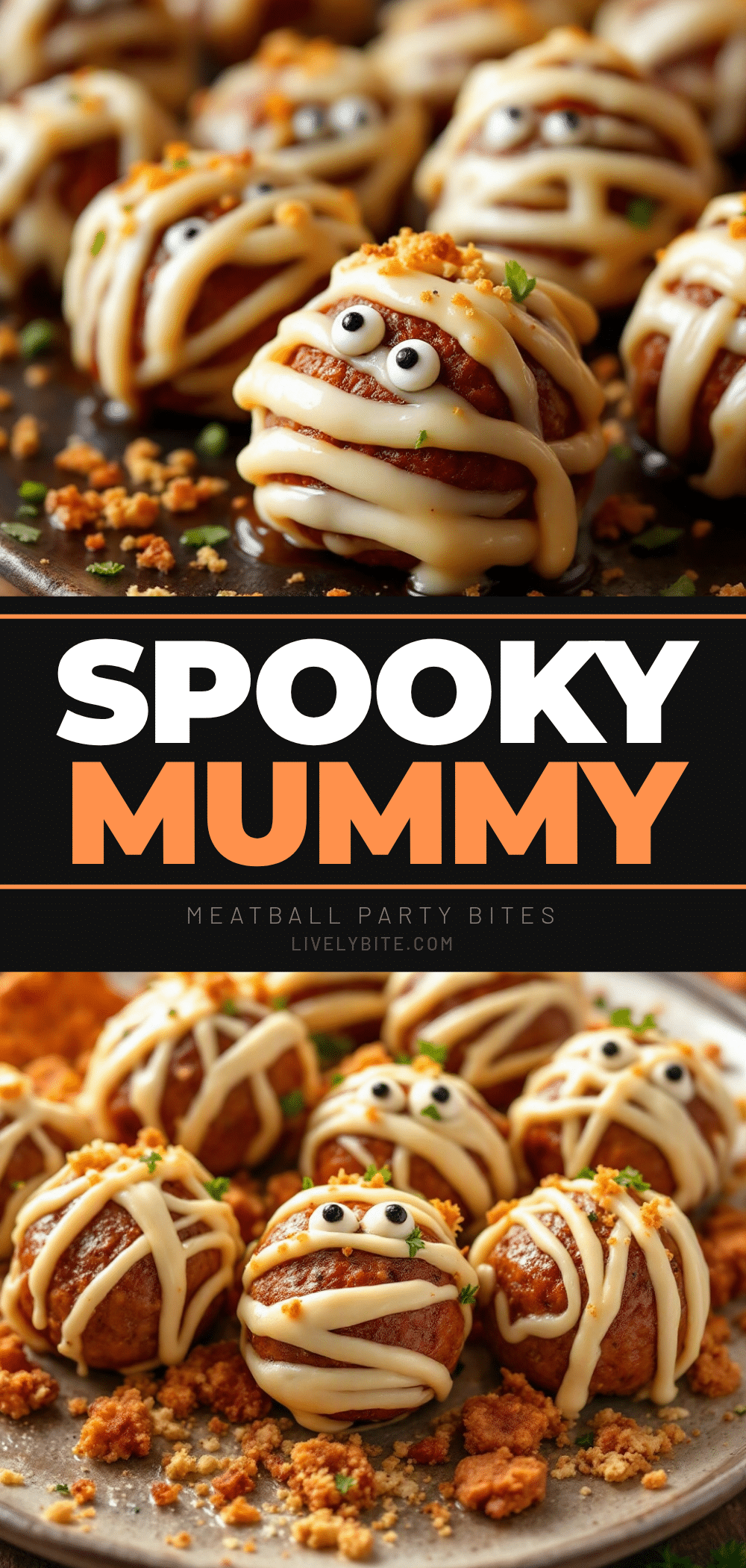 Mummy Meatball Halloween Party Bites recipe