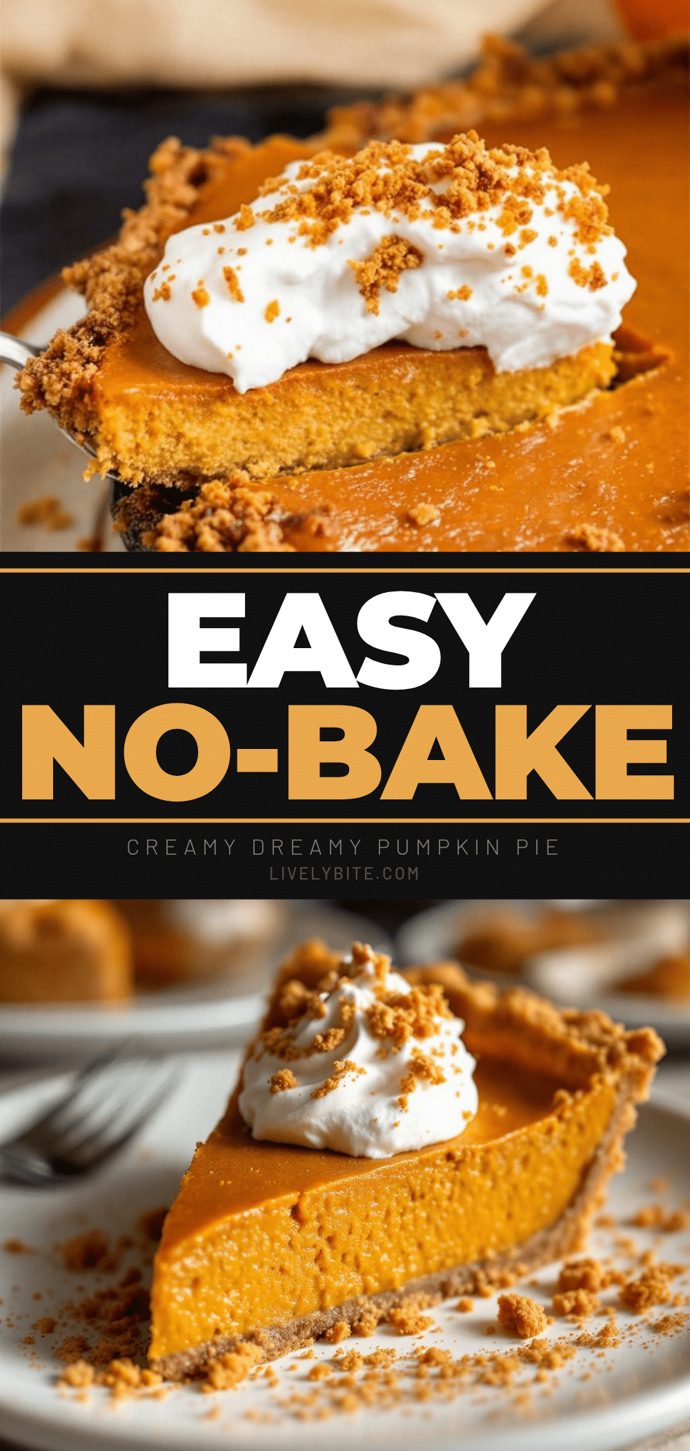 no-bake pumpkin pie with Cool Whip recipe