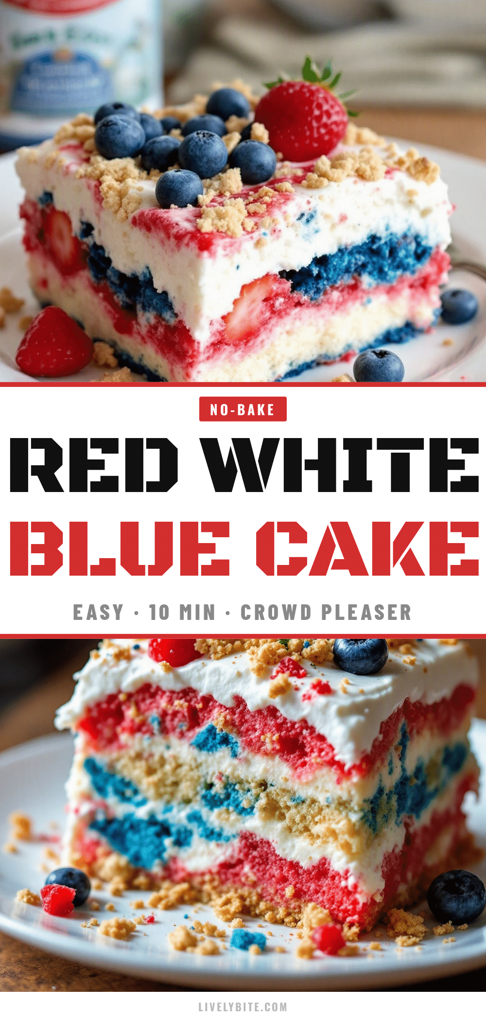 no-bake red white blue icebox cake recipe