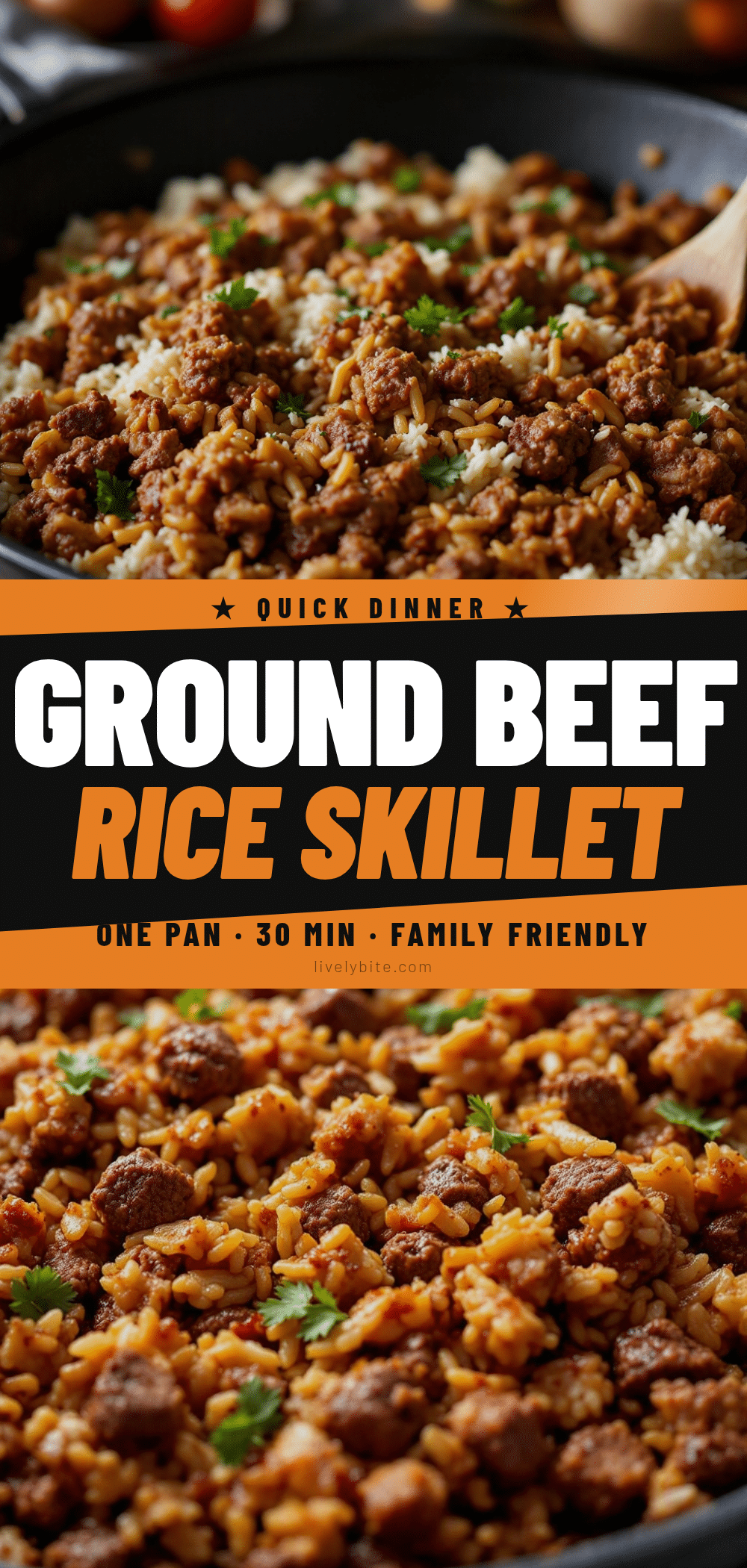one-pan ground beef rice skillet recipe