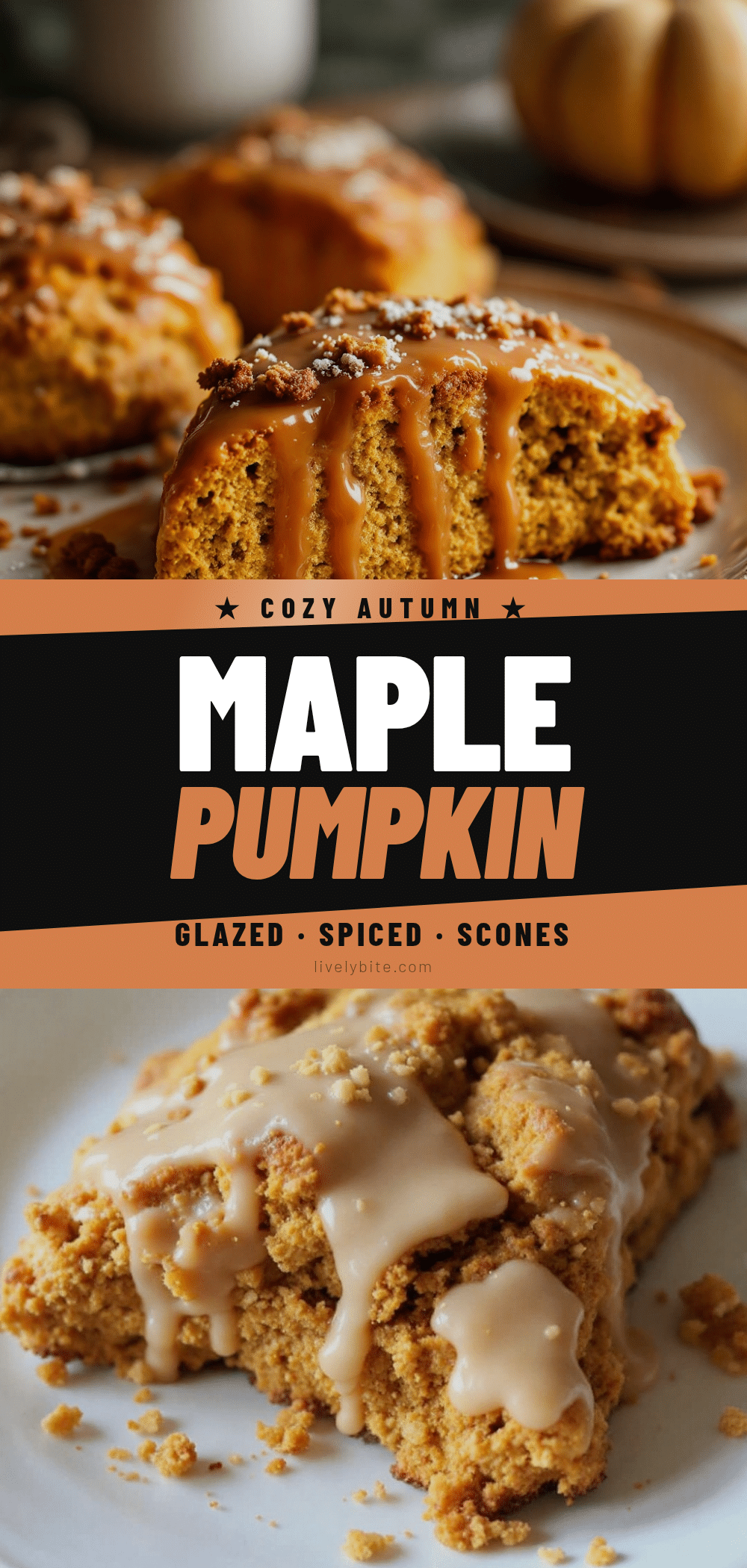 pumpkin scones with maple glaze recipe