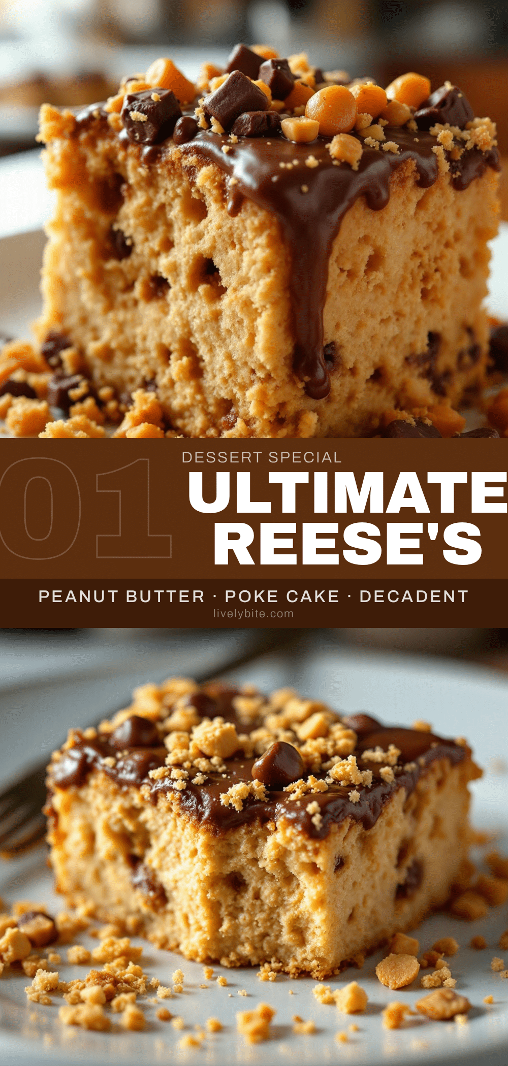 Reeses Peanut Butter Poke Cake recipe