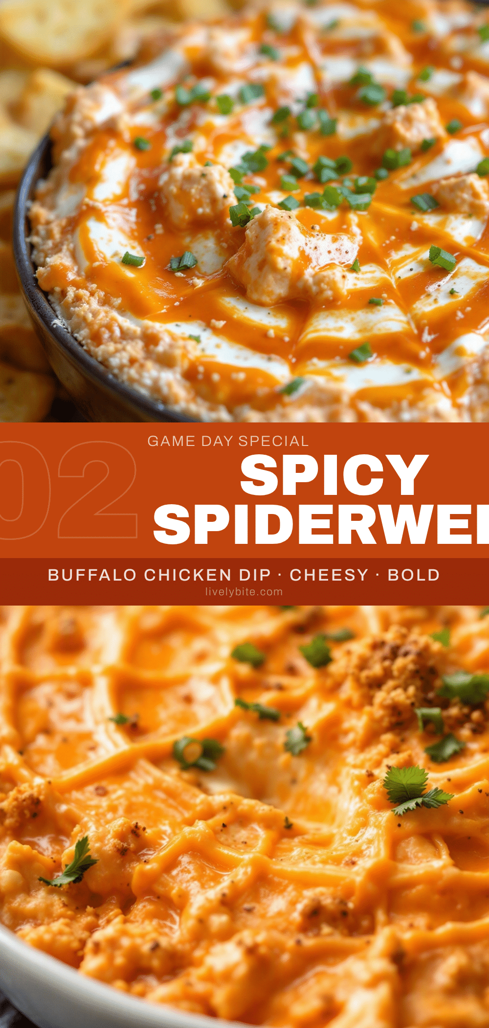 spiderweb buffalo chicken dip recipe