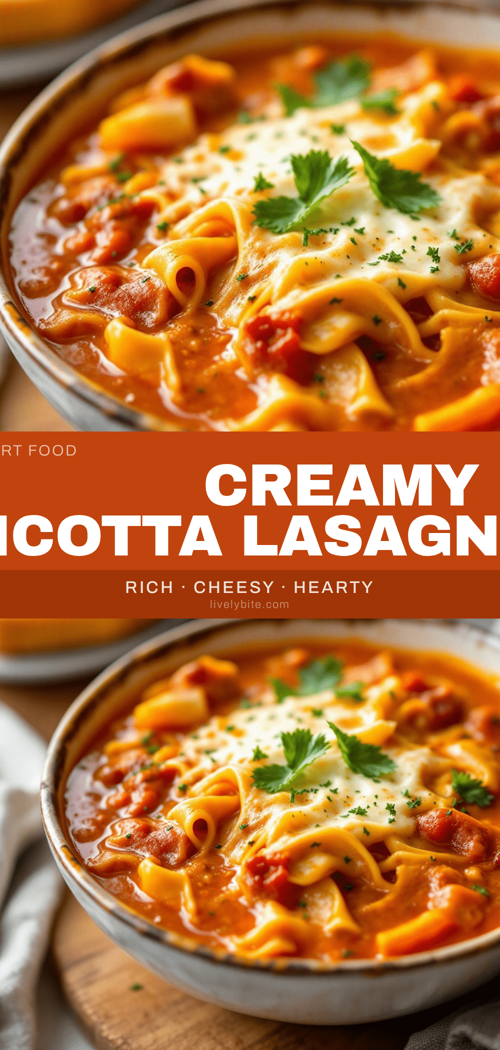 cozy creamy lasagna soup with ricotta recipe