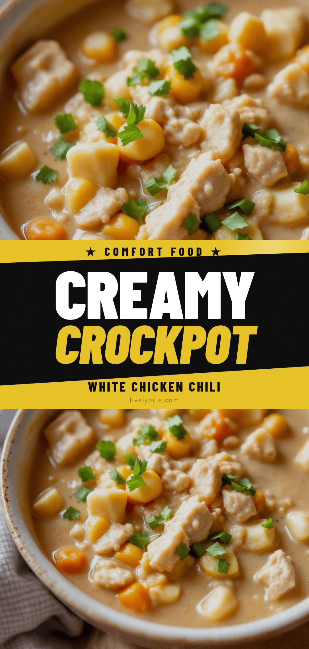 creamy crockpot white chicken chili recipe