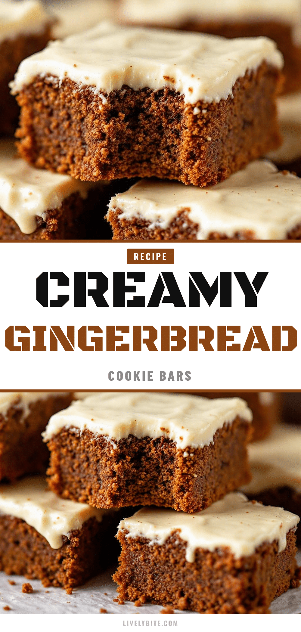 creamy gingerbread cookie bars recipe