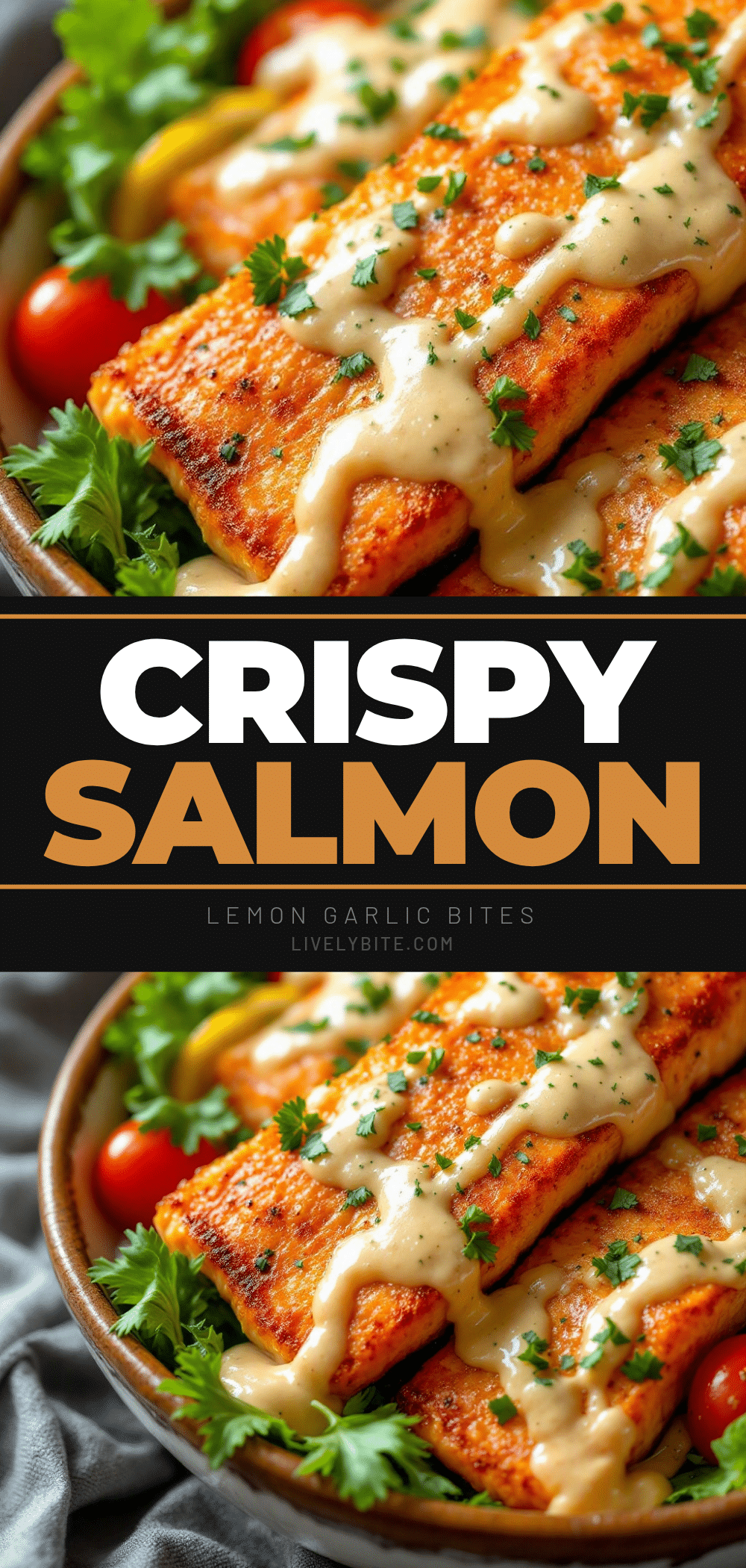 crispan-seared salmon bites recipe