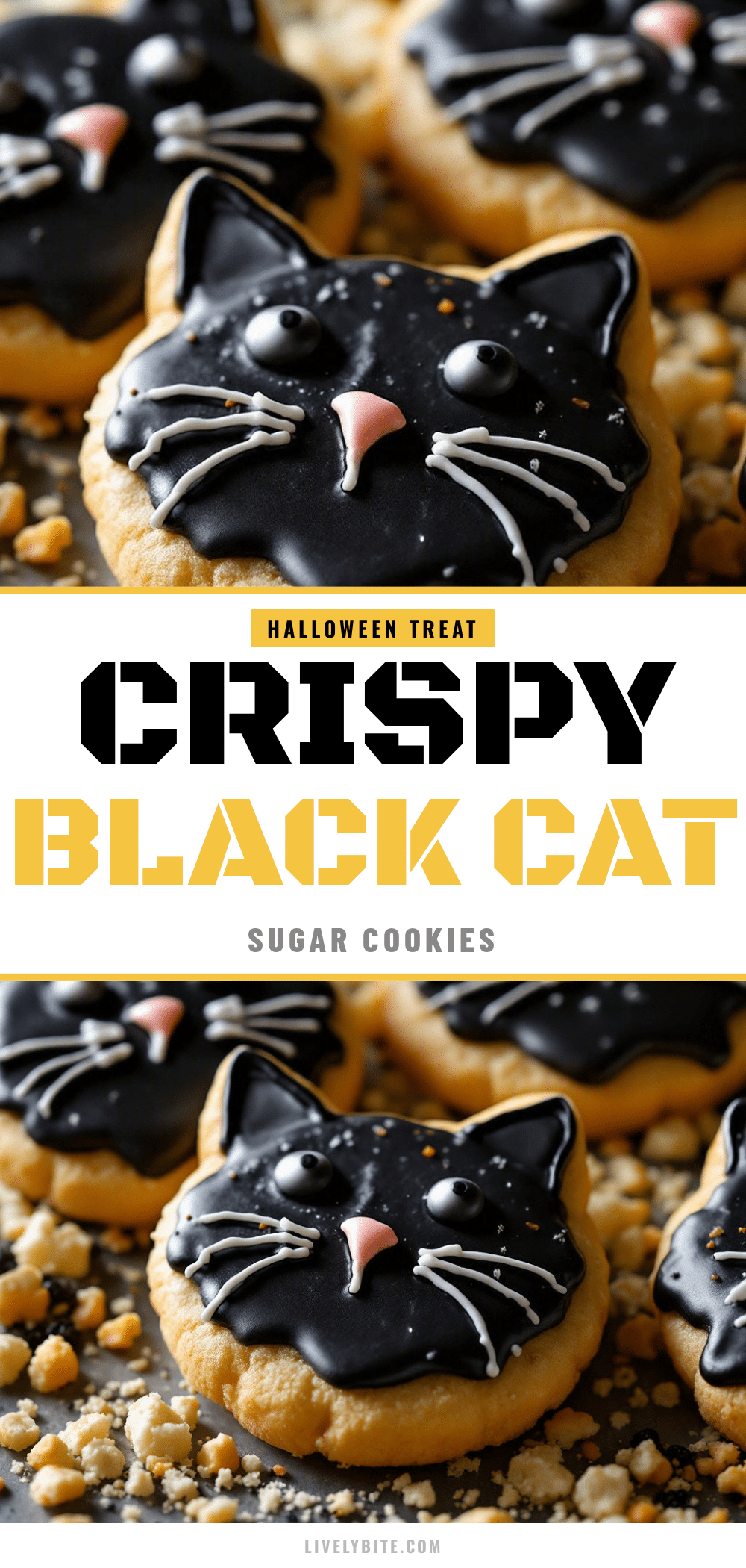 crispy black cat halloween sugar cookies recipe