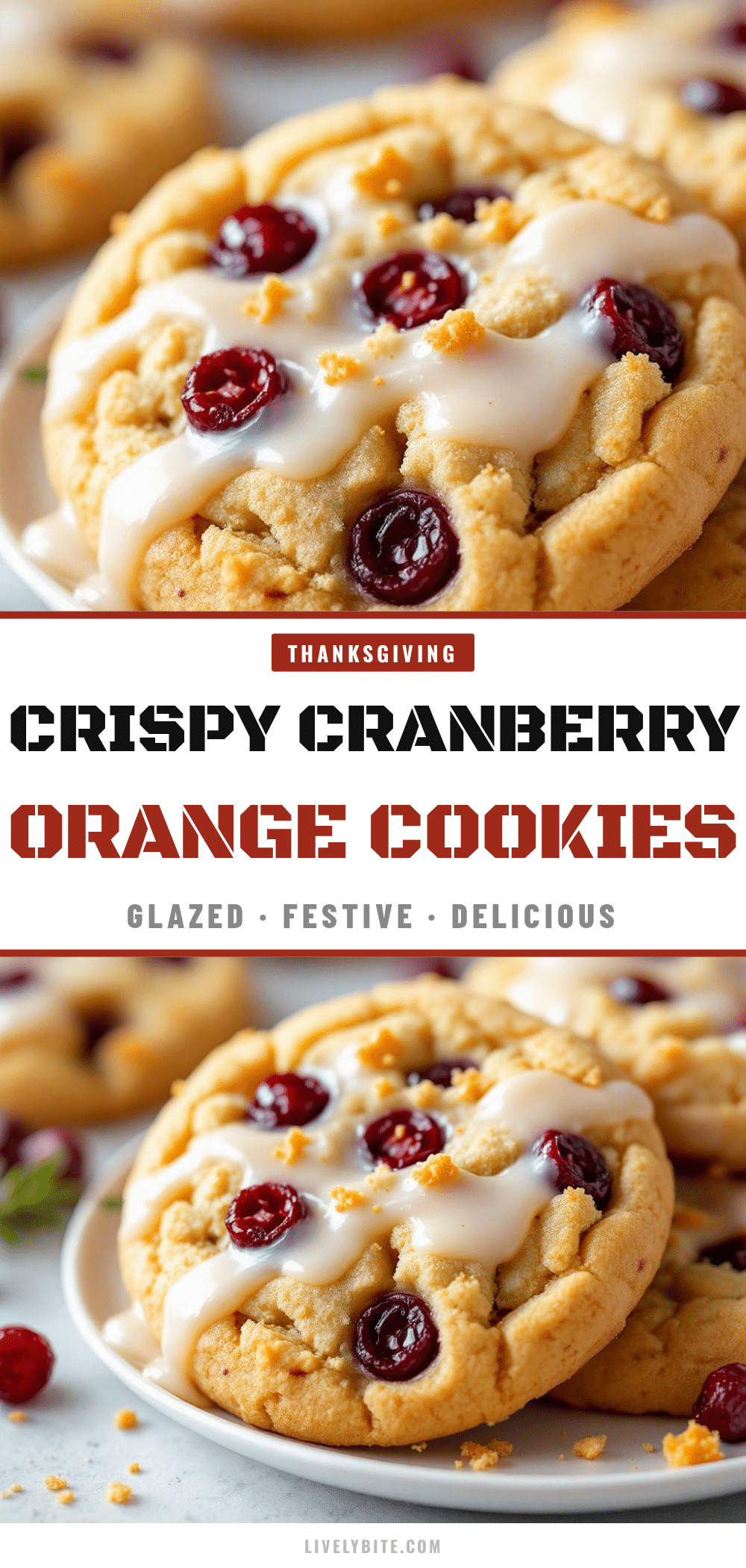 Crispy Cranberry Orange Thanksgiving Cookies recipe