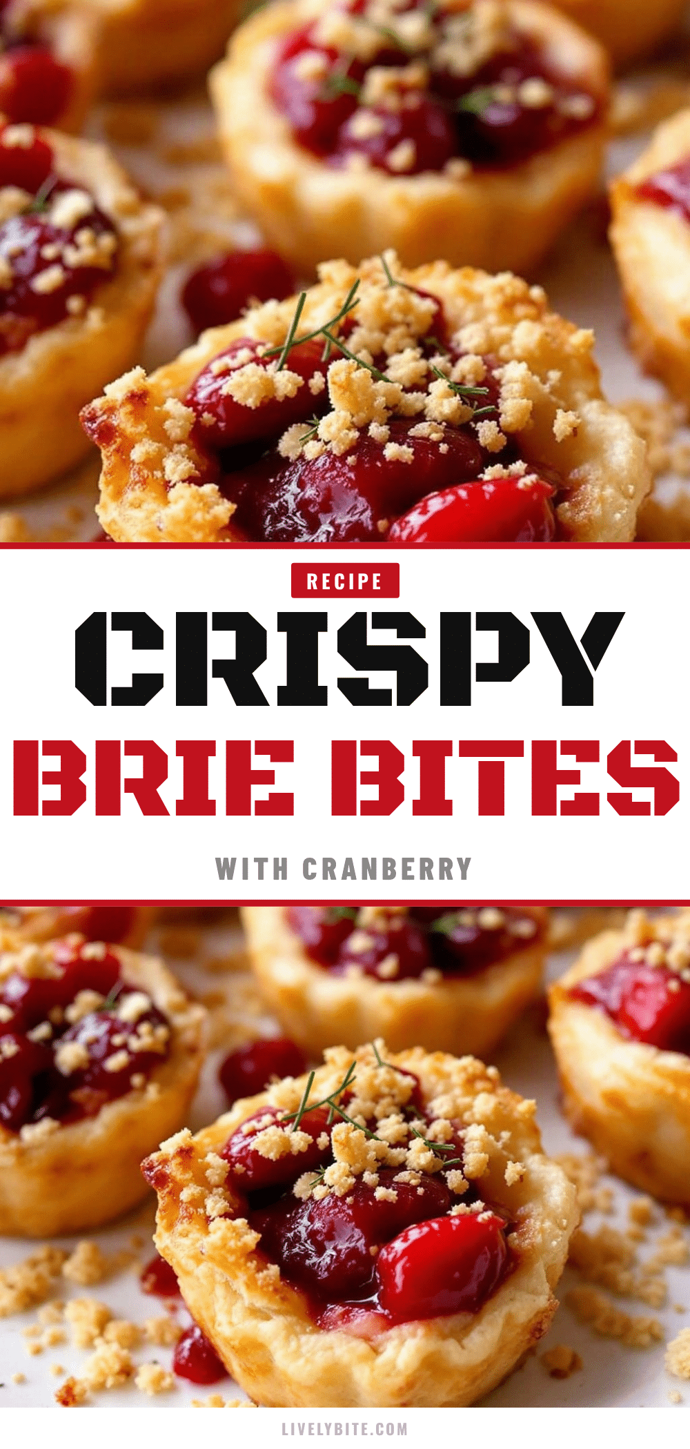Crispy Thanksgiving Cranberry Brie Bites recipe