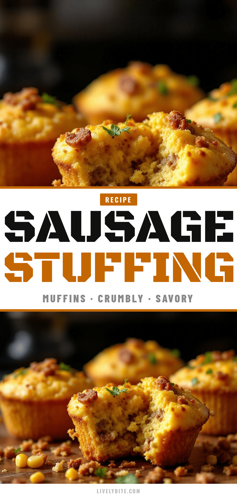 Crispy Unique Cornbread and Sausage Stuffing Muffins recipe