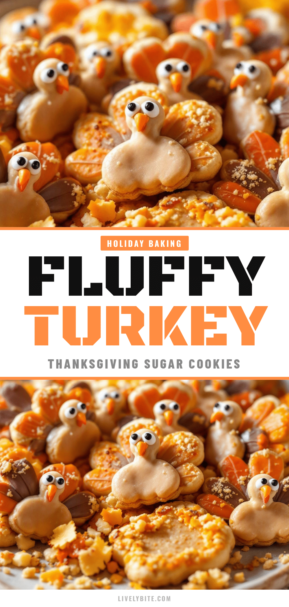 fluffy Thanksgiving turkey sugar cookies recipe