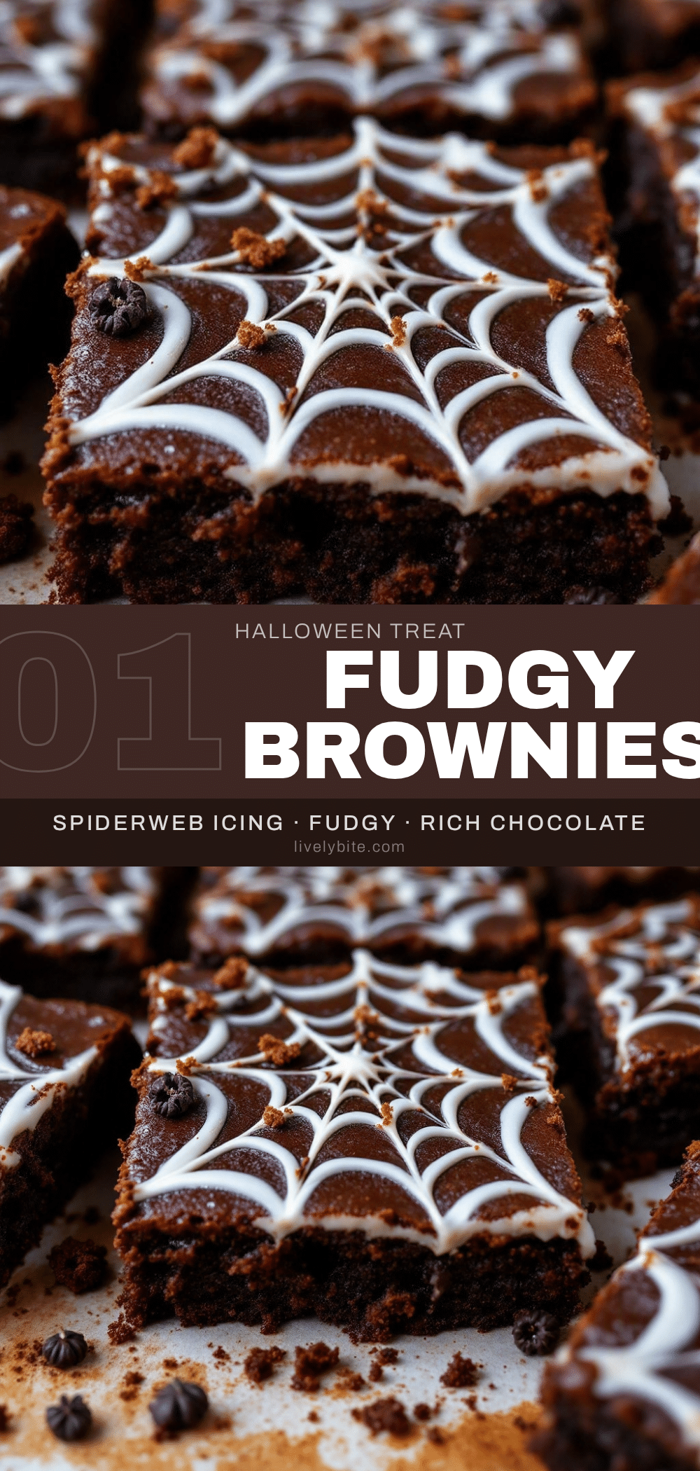 Halloween spiderweb brownies recipe