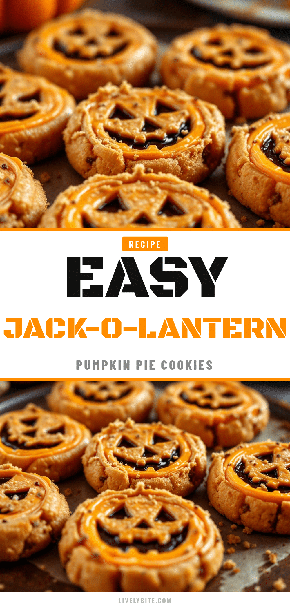 Jack-O-Lantern Pumpkin Pie Cookies recipe