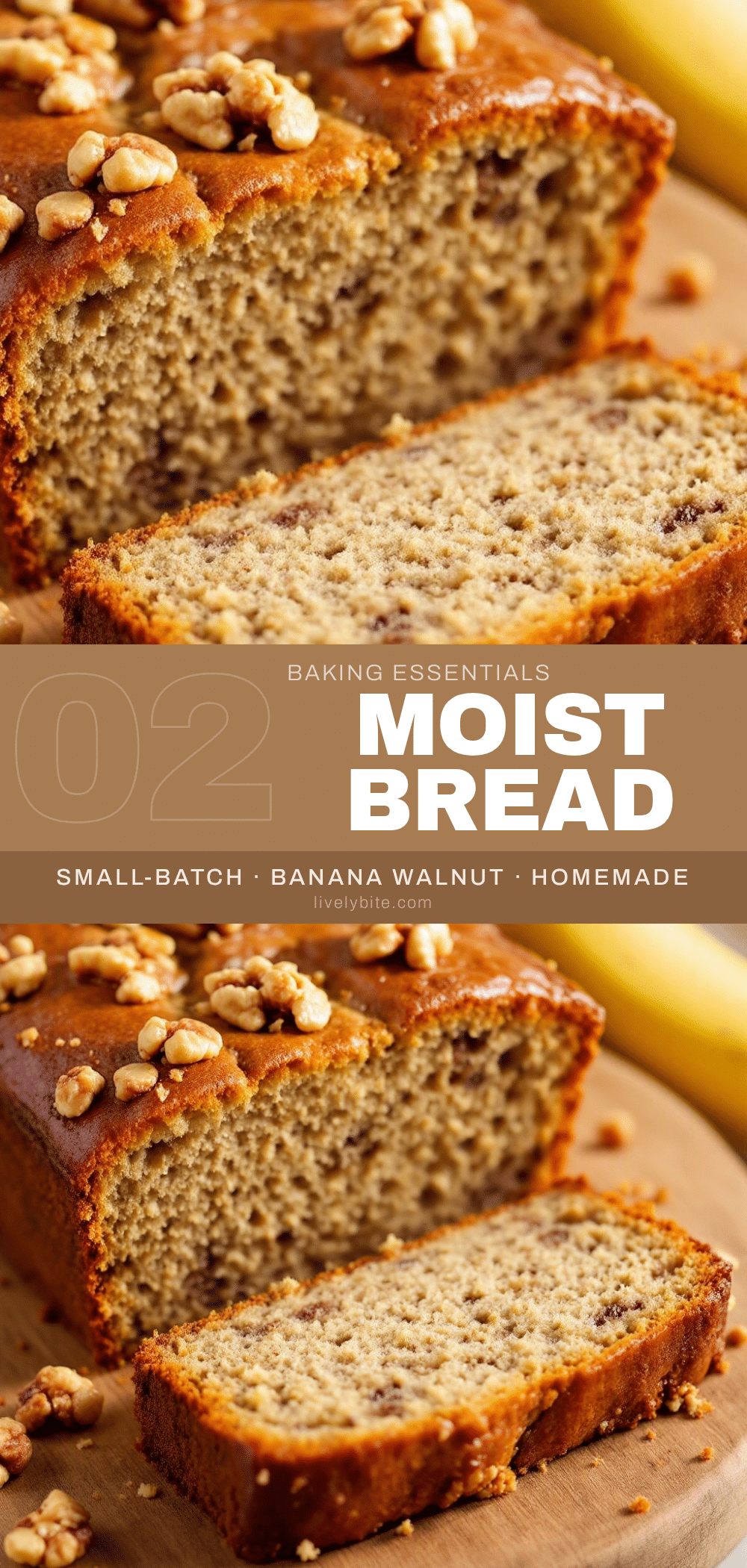 moist small-batch banana bread with walnuts recipe