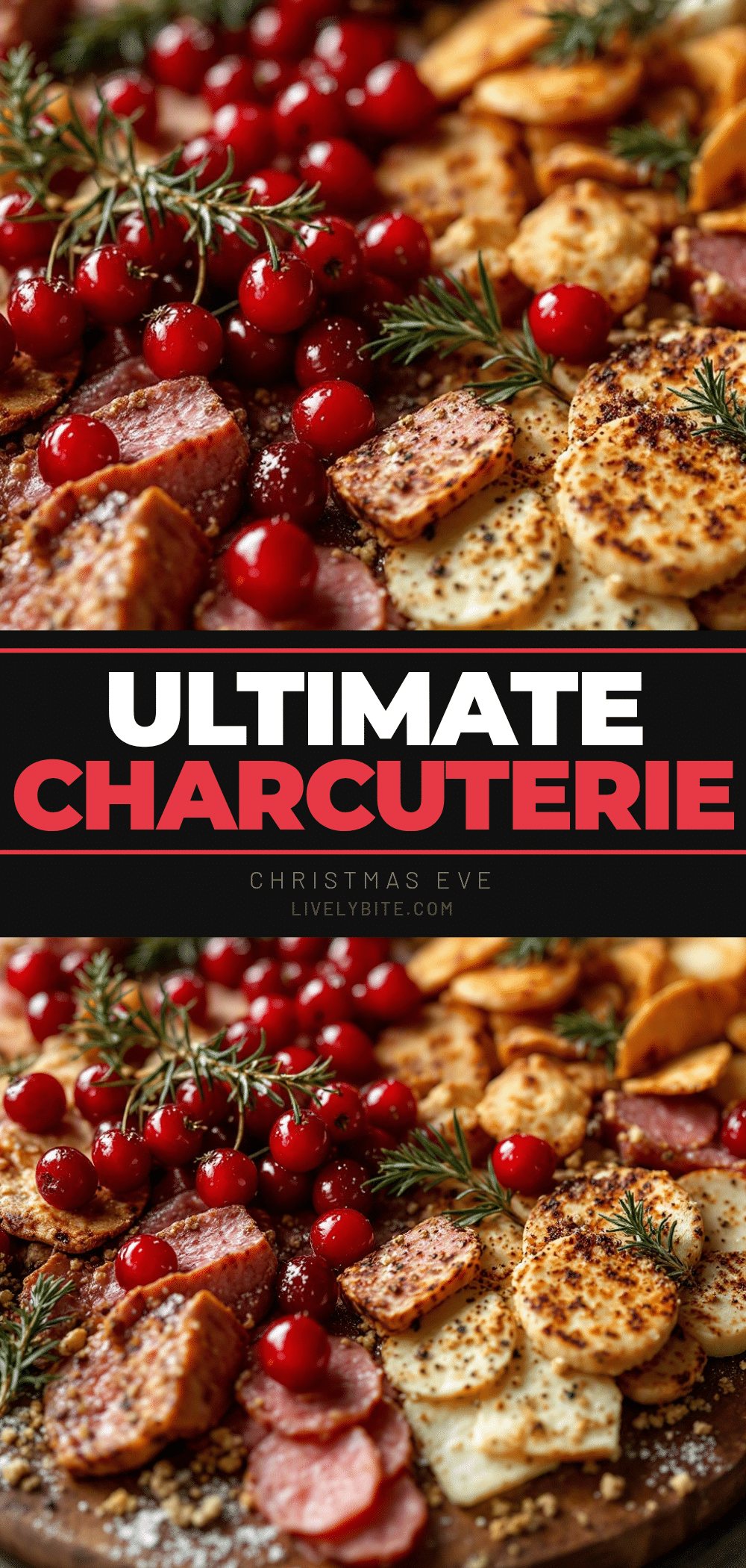 Perfect Christmas Eve Charcuterie Board with Cranberries recipe