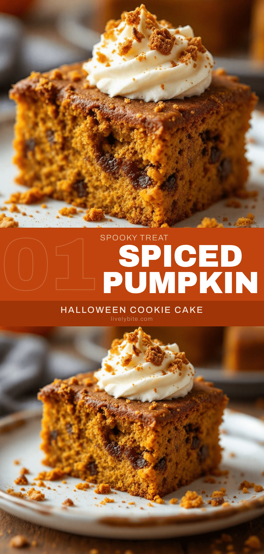 spiced pumpkin halloween cookie cake recipe